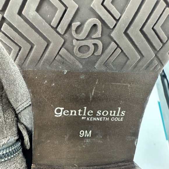 Gentle Souls Slouchy Booties Brown Suede Zipper Chunky Heel Womens 9 - Picture 9 of 9